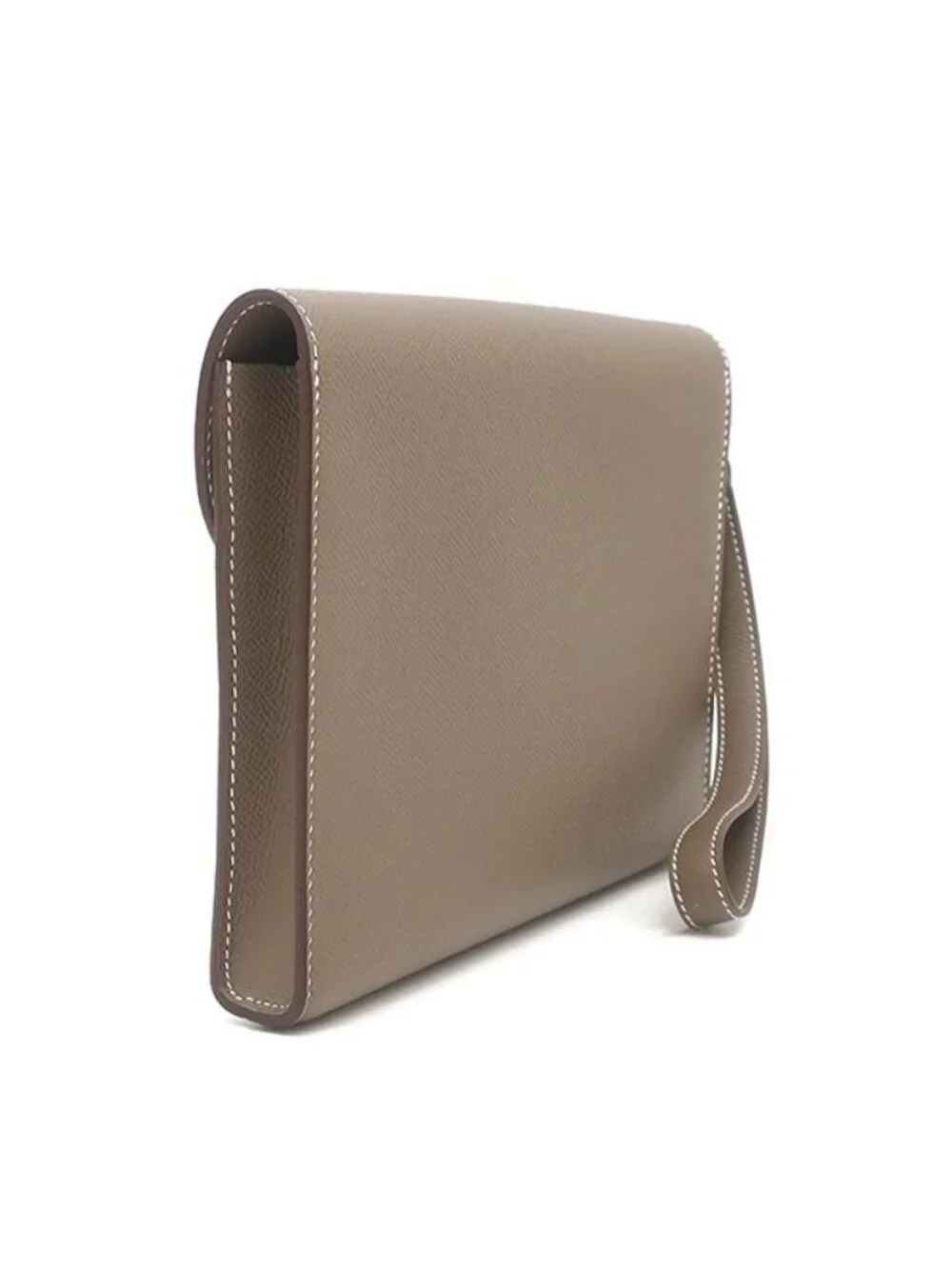 Hermes Clutch Sac a Depeche 24 Veau Epsom Etoupe Silver